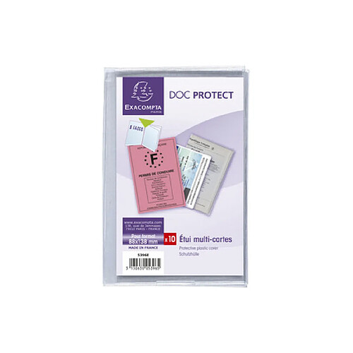 EXACOMPTA Etui de protection, PVC, 4 volets, 88 x 138 mm ()