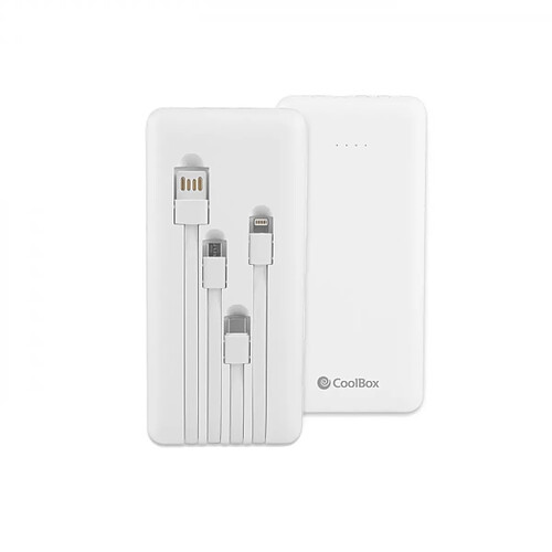 Coolbox Omnicharge Powerbank 10K - Chargement rapide - Haute capacité - Compact - Polyvalent - Couleur Blanc