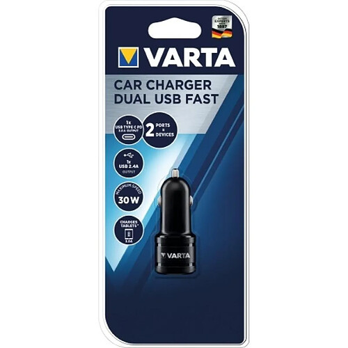 VARTA Chargeur allumecigare 1224 V USB type C USB A