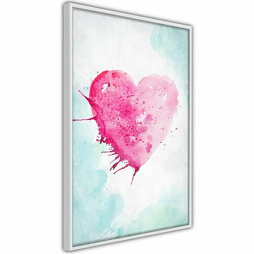 Paris Prix Affiche Murale Encadrée Symbol Of Love 20 x 30 cm Blanc