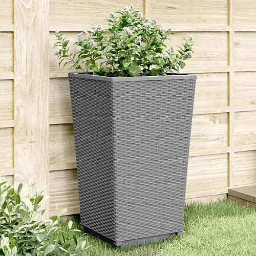 vidaXL Jardinières 4 pcs gris clair 32,5x32,5x57 cm polypropylène