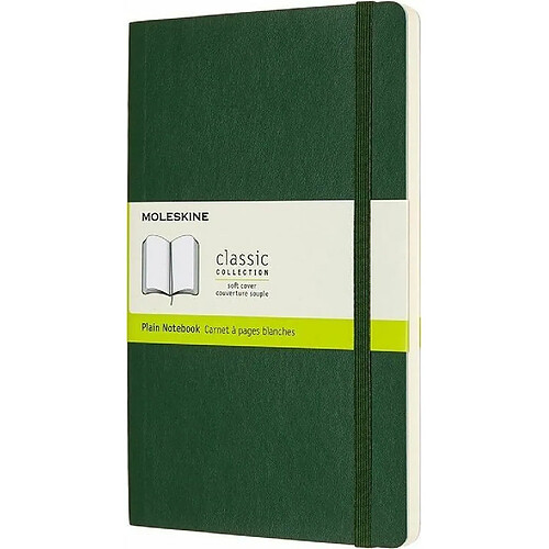 Moleskine - Cahier Classique en Papier à Pois - Journal à Fermeture Souple et à Fermeture Élastique, Myrtle Vert - Grand 13 x 21 A5- 192 pages