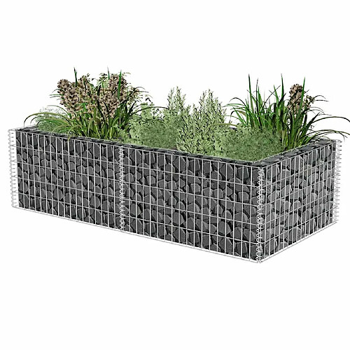 vidaXL Jardinière à gabion Acier galvanisé 180 x 90 x 50 cm