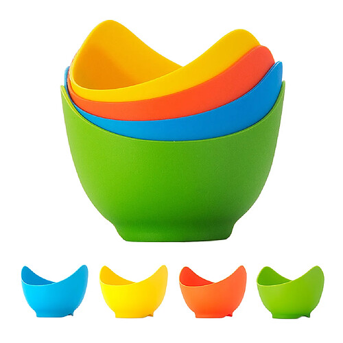 4x Silicone Oeuf Poché Cuisinière Oeuf Braconnier Tasse pour Chaudière de Braconnage D'œufs Ustensiles de Cuisine Fournitures Braconnage Gousses Moule