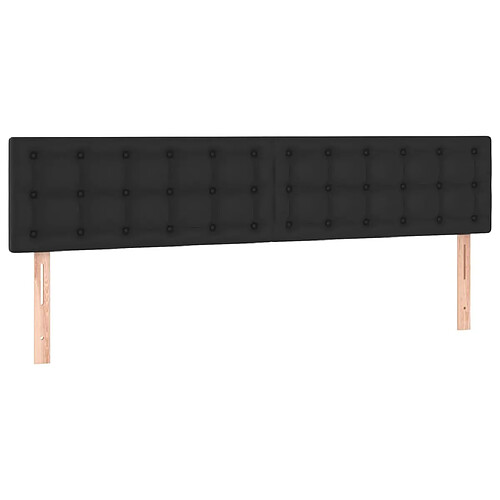 Maison Chic Lot de 2 Têtes de lit design pour chambre - Décoration de lit Noir 80x5x78/88 cm Similicuir -MN39288