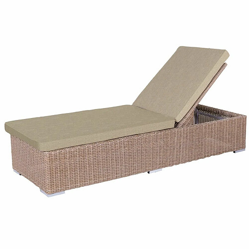 BigBuy Outdoor Chaise longue Patsy Marron Clair Naturel 200 x 70 x 41 cm