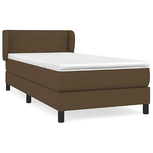 Maison Chic Structures de lit + matelas,Lit à sommier tapissier avec matelas Marron foncé 90x190 cm -MN68410