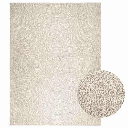 vidaXL Tapis ZIZUR crème 240x340 cm aspect de jute intérieur extérieur