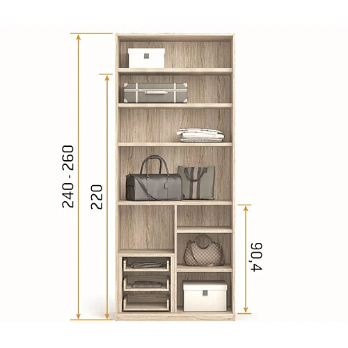 Inside 75 Option 14 pour intérieur d'armoire 96,2 cm hauteur 240 cm