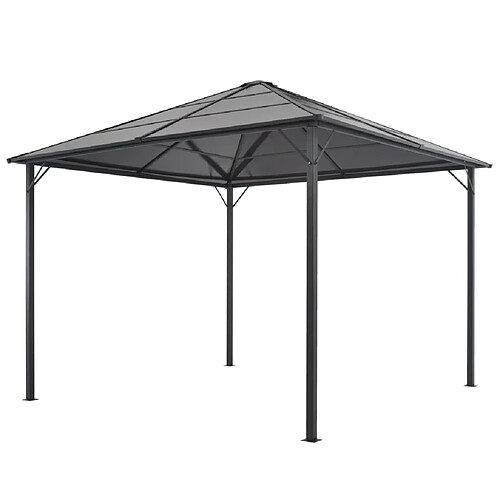 Maison Chic Tonnelle | Pergola avec toit Aluminium 3x3 m Noir -GKD35820