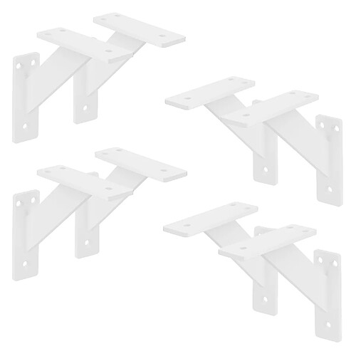 ML-Design 8x Support étagère murale fixation flottante aluminium blanc robuste 120x120 mm