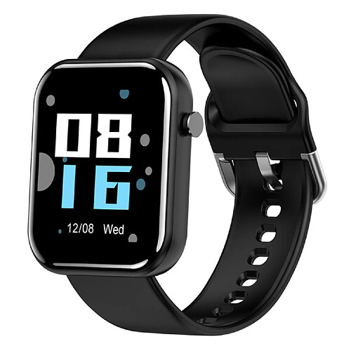 Chrono Montre Connectée Femmes Homme Etanche IP67 Trackers d'activité Bluetooth Tracteur de Fitness Tactile de 1,56 Pouces Cardiofrequencemètre Moniteur de Sommeil Pédomètre Montre Intelligente,Noir