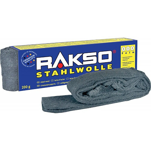 RAKSO STAHLWOLLE Bande de laine acier Taille 0000 fin, 200 g