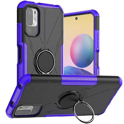 Coque en TPU anti-chocs avec béquille pour votre Xiaomi Poco M3 Pro 4G/5G/Redmi Note 10T 5G/Redmi Note 10 5G - violet