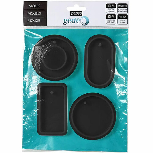 Pebeo 4 moules décoratifs en silicone - Géométriques