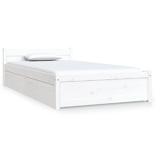 Maison Chic Cadre/structure de lit avec tiroirs pour adulte - Lit Moderne Chambre Blanc 90x190 cm Simple -MN34807