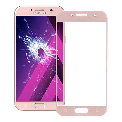 Wewoo Vitre rose pour Samsung Galaxy A7 2017 / A720 Lentille extérieure en verre pièce détachée