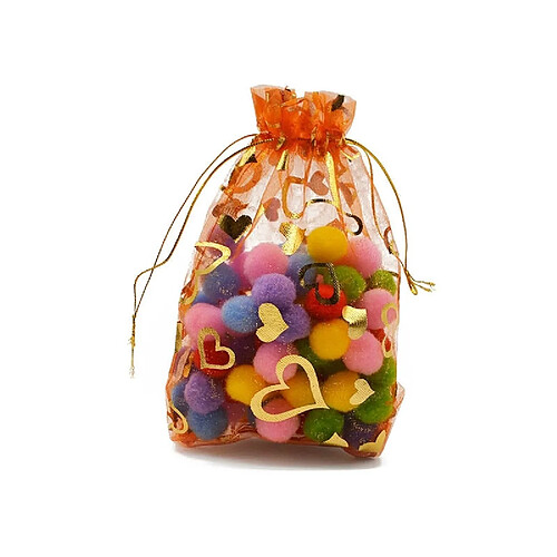 Wewoo 100 PCS Pochettes Cadeaux Sac Organza Sacs Bijoux Emballage Bonbons SacsTaille 17x23cm Orange