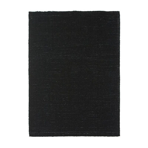 Thedecofactory VIKING - Tapis à poils longs effet soyeux noir 120x170