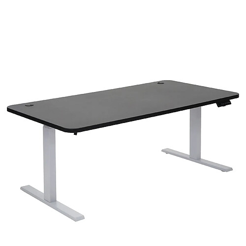 Decoshop26 Bureau table d'ordinateur réglable en hauteur électriquement 160x80cm 53kg MDF Noir, Gris 04_0001406