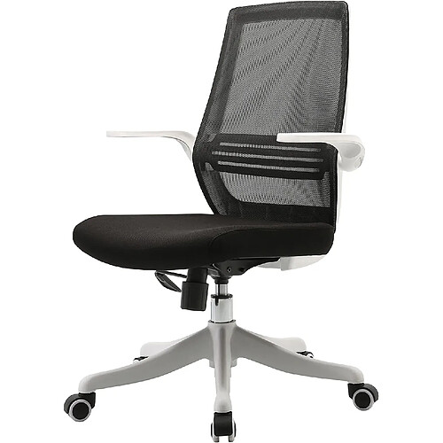 Decoshop26 Chaise de bureau ergonomique accoudoirs mécanisme de bascule en maille noir BUR04106