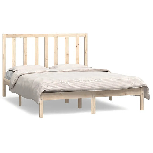 Maison Chic Lit Moderne Chambre - Cadre/structure de lit pour adulte Bois de pin massif 140x190 cm -MN36093