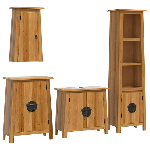 Maison Chic Armoire de Bain | Ensemble de 4 meubles salle de bain bois de pin massif -GKD93783