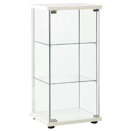 vidaXL Armoire de rangement Verre trempé Blanc