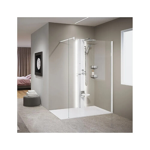 Colonne de douche hydromassante avec LED NOVELLINI LINE 1 blanc 215 cm