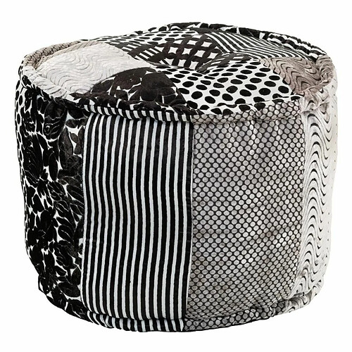 Pouf Alexandra House Living Blanc Noir 50 x 40 x 50 cm