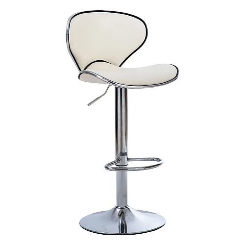 IKIDO Tabouret de bar, chaise de cuisine réglable en hauteur,tabouret de bistrot - pivotant à 360°,blanc