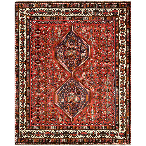 Vidal Tapis de laine 194x159 rouge Ghashghai