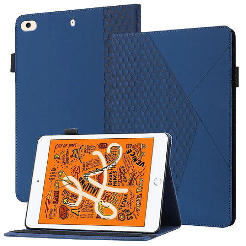 Etui en PU motif losange, antichute, avec support, porte-cartes saphire pour votre Apple iPad Mini/Mini 2/mini 3/mini 4/mini (2019) 7.9 pouces