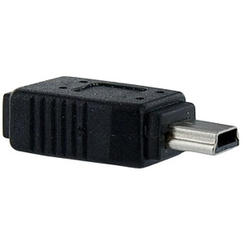 MCL Adaptateur F/M Micro USB vers Mini USB - 1 x Micro Type B Femelle USB - 1 x Mini Type B Mâle USB - Noir