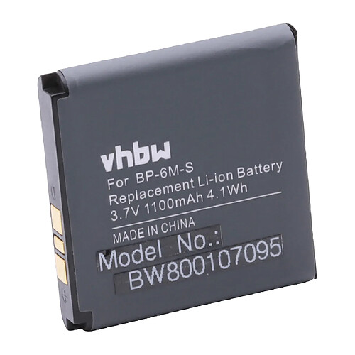 Vhbw Batterie Li-Ion 1100mAh (3.7V) pour téléphone portable smartphone NOKIA 3250, 3250 XpressMusic, 6151, 6233, 6234, 6280 comme BP-6M, BP-6M-S.