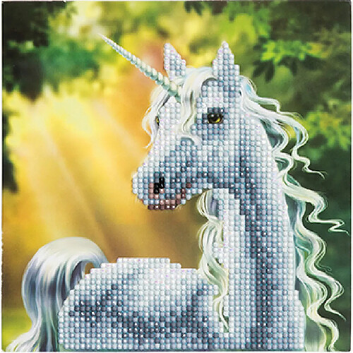 Megacrea Carte à diamanter Strass Crystal Art Licorne 18 cm - KIT DIAMANT