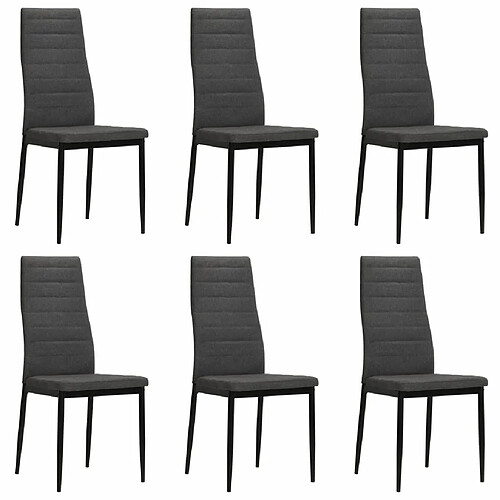 Decoshop26 Lot de 6 chaises de salle à manger cuisine design contemporain tissu gris foncé CDS022444