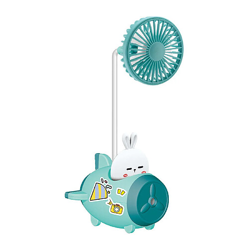 (Bleu) Mini Ventilateur Portatif Usb Avec Taille-Crayon Style De Conception De Dessin Animé