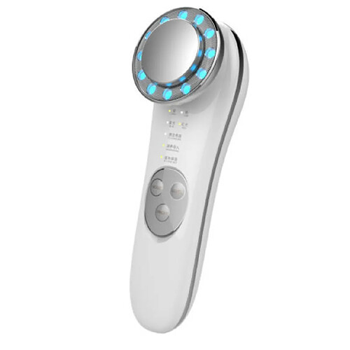 Chrono Massage du visage Appareil de beauté Masque facial à LED Anti-rides Thérapie par la lumière bleue Nettoyage des pores Détoxification Appareil de rajeunissement de la peau par photons(Blanc)