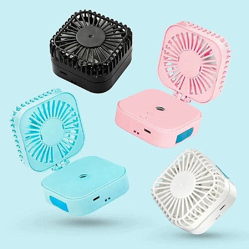 Humidificateurs à Brume Fraîche Sans Fil Portables Avec Ventilateur Ventilateur de Voyage Pliable Rechargeable USB