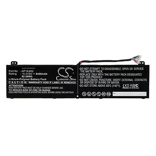 vhbw Batterie compatible avec Acer Predator Triton 500 PT515-52-704X, PT515-52-71ZM ordinateur portable Notebook (5400mAh, 15,2V, Li-polymère)