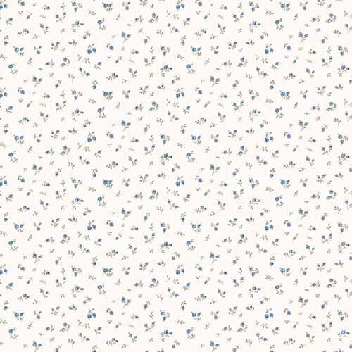 Noordwand Papier peint Blooming Garden 6 Little Roses Blanc et bleu