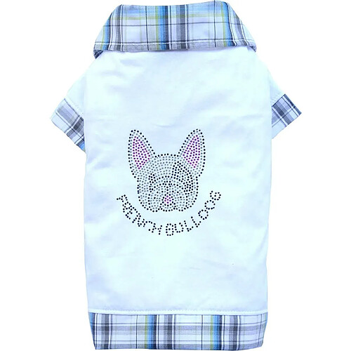 Doggy dolly S025 Polo T-shirt pour chien bouledogue français, blanc