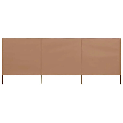 vidaXL Paravent 3 panneaux Tissu 400 x 80 cm Taupe