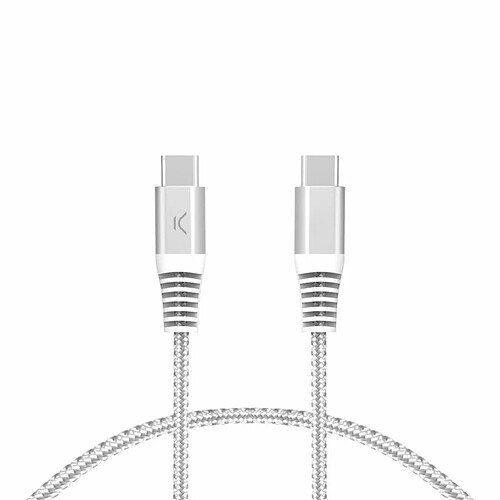 Câble USB-C vers USB-C KSIX Blanc