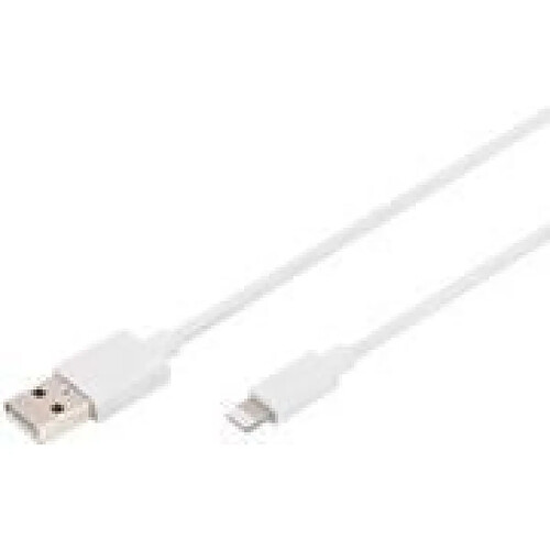 DIGITUS - Lightning-Kabel - USB männlich zu Lightning männlich - 2 m - Doppelisolierung - weiß - für Apple 10.2`` iPad, AirPods Max, AirPods Pro, iPhone 11, 12, 13, SE