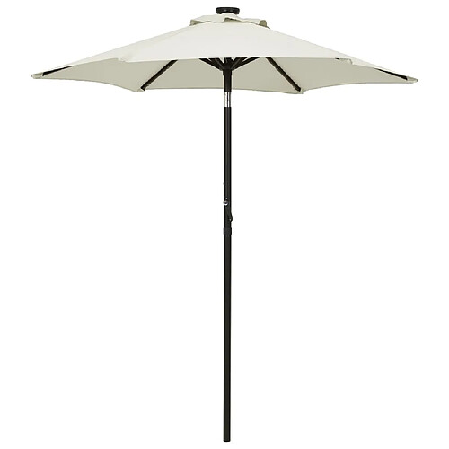 vidaXL Parasol avec lumières LED sable 200x211 cm aluminium