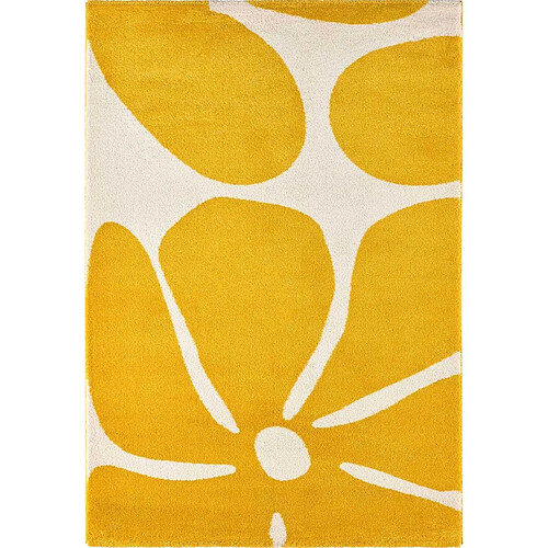 Jardindeco Tapis intérieur à poils longs Swing 385 jaune 160 x 230 cm.