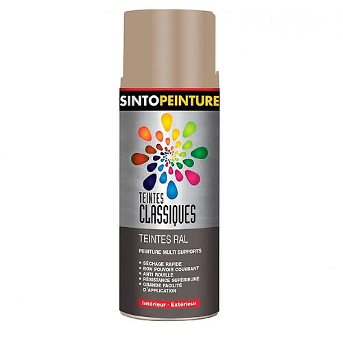 Peinture multi-supports - Teintes classiques RAL - Beige lounge satiné - 400 ml - SINTO