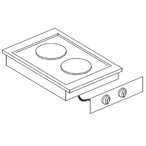 Réchaud Electrique Drop-In - 2 Plaques - Combisteel